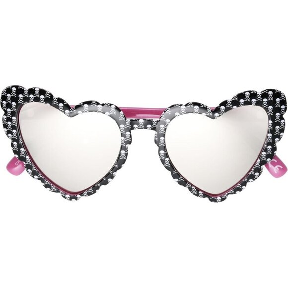 Women\'s Queens of Hearts Sunglasses Black Skull Pattern 55 mm UV Protection main image 5